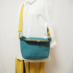 【限量樣品銷售】帆布袋2way單肩包≪青藍色≫ 第2張的照片