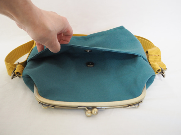 【限量樣品銷售】帆布袋2way單肩包≪青藍色≫ 第5張的照片