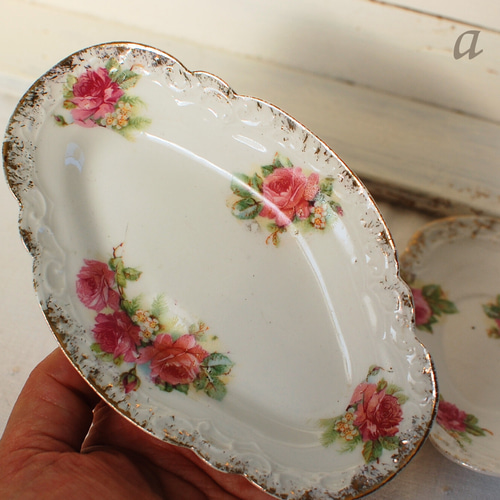 リモージュ 古いおままごとの皿 ディネット ラヴィエ皿 ローズ