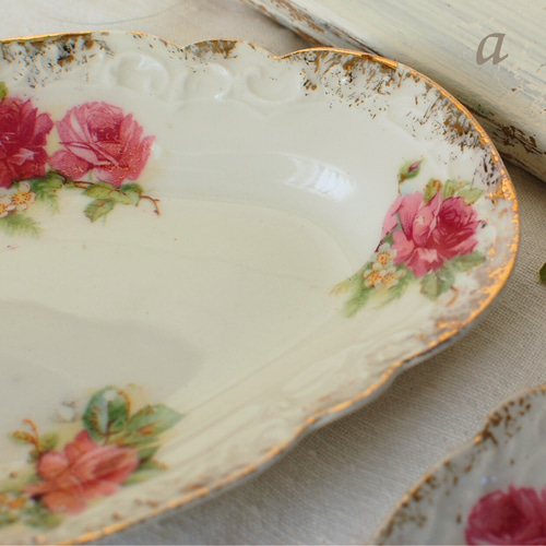 リモージュ 古いおままごとの皿 ディネット ラヴィエ皿 ローズ