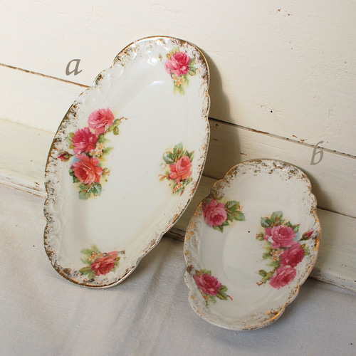 リモージュ 古いおままごとの皿 ディネット ラヴィエ皿 ローズ