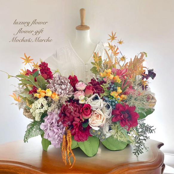 フラワーアレンジメント　造花 フラワーアレンジメント通販 全国配送｜ラリックビス / オープン