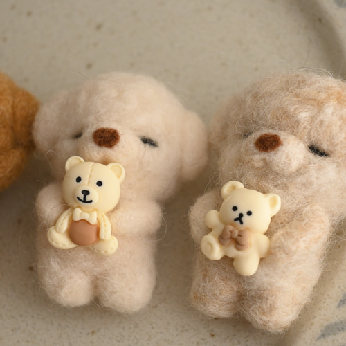 羊毛フェルトトイプードル　♡ティファニー♡ 2体注文専用】【受注製作】♡羊毛フェルト トイプードル ミニ♡毛色