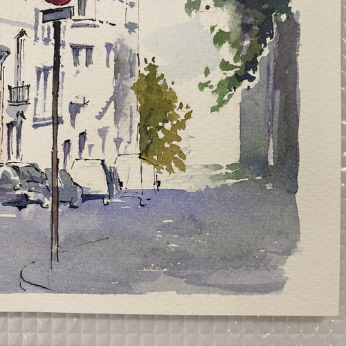 油彩画 風景 巴里 街並 モンマルトル 作者不明 アンティーク 219）原画 水彩画 風景画 パリ モンマルトルの街並み 絵画