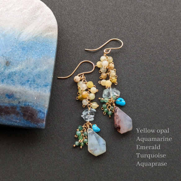 天然石☆夏☆ターコイズ×アクアマリンのピアス14kgf 楽天市場】天然石