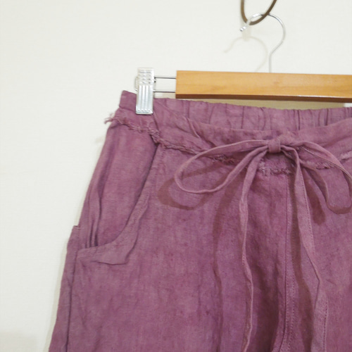 asana HEMP100% イージー パンツ○草木染めパープル ロングパンツ holy  