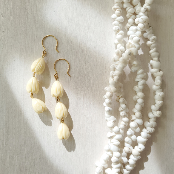 ハワイアンピカケの3連ピアス ピアス（フック・チェーン） mohala808