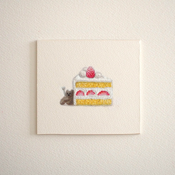 原画作品 ＊「 ショートケーキとくま 」 絵画 さらさまゆこ 通販