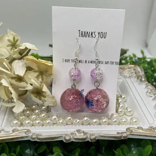 ハンドメイド レジン》ヨーヨー風ピアス H-135 ピアス（フック 
