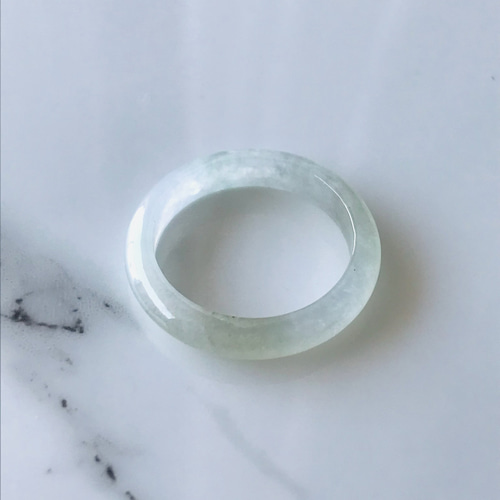 R410-002］ ジェイド JADE ヒスイ 本翡翠 くりぬき リング 天然石 一点
