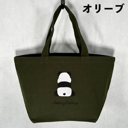 パンダ 畳縁 伝統 ハンドメイド ランチバッグ ミニトートバッグ（畳 