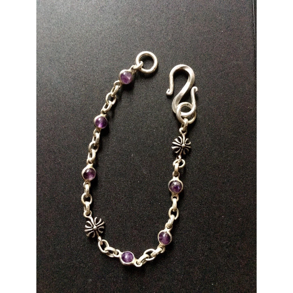 シルバーブレスレッド　アメジスト　カレンシルバー