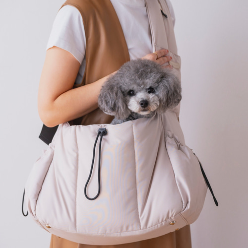 FuFu フワモコスリングキャリー クリームー ペットキャリーバッグ