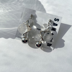 S    クリア　バブル　鈴丸　ピアス　イヤリング 3枚目の画像