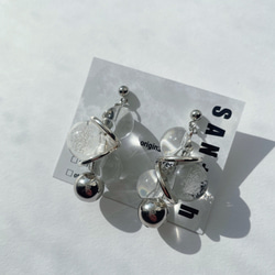 S    クリア　バブル　鈴丸　ピアス　イヤリング 5枚目の画像