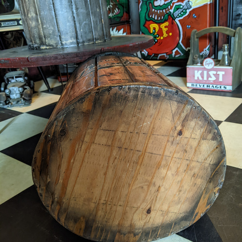 木樽型 収納スツール ちょっとした腰掛けに 木製チェア（内部トレイ無