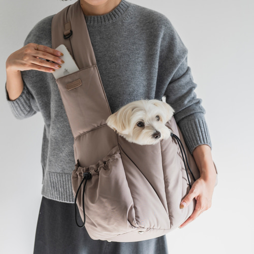 予約商品】FuFu フワモコスリングキャリー グレージュー ペット 予約商品】FuFu フワモコスリングキャリー グレージュー ペット
