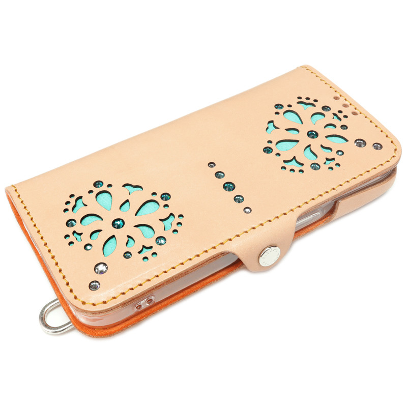 “ツインフラワーインレイ”手帳型ケース 14色 TPU iPhone17 Pixel10 Xperia Galaxy