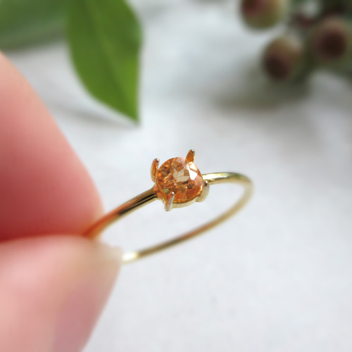 1月の誕生石】3.5mm発色美「マンダリンガーネット」リング 指輪
