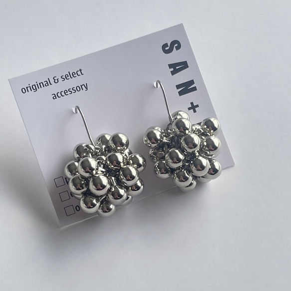 S    つぶつぶ　ピアス　イヤリング　／　シルバー    ゴールド    ミックス 4枚目の画像