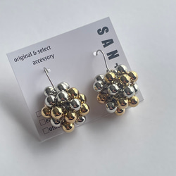 S    つぶつぶ　ピアス　イヤリング　／　シルバー    ゴールド    ミックス 10枚目の画像