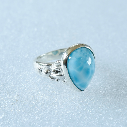 カリブの宝石～ ラリマーのデザインリング 14号 天然石アクセサリー