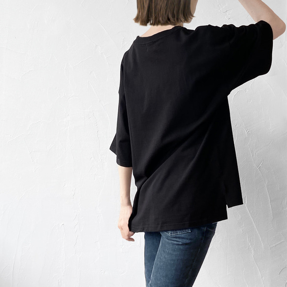 ねこの曼荼羅ビッグシルエットT（黒xシルバー） 4枚目の画像