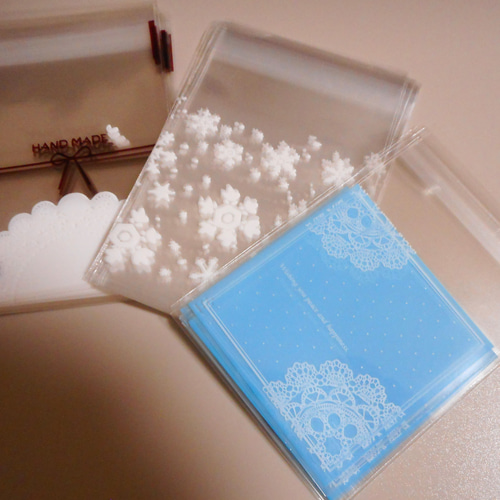 送料無料☆ラスト2☆OPP袋3種セット（柄ミックス3種）リボン,雪結晶 