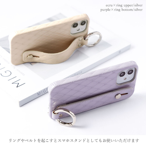 キルティング 手帳型スマホケース 全5色 ほぼ全機種対応 iPhone