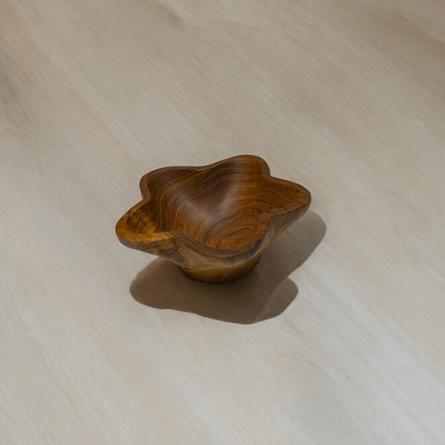 世界三大銘木 チーク無垢材 星形 花型 お椀 ボウル 木製 キャンプ