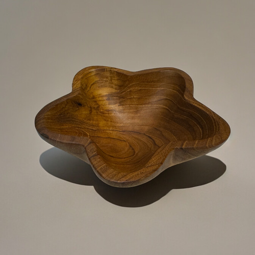 世界三大銘木 チーク無垢材 星形 花型 お椀 ボウル 木製 キャンプ