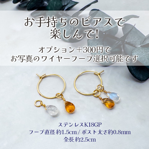 1ペア＊ マダガスカル産 ラブラドライト ピアスチャーム ＊fofo