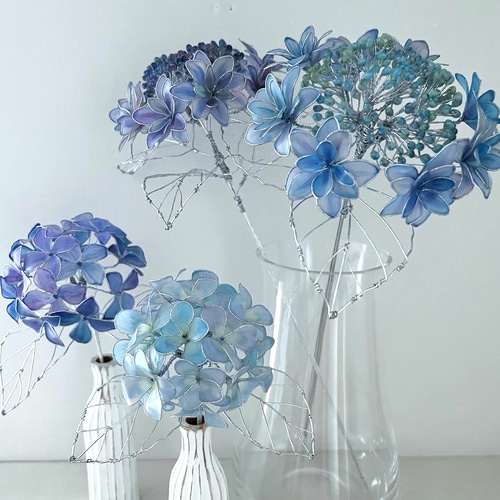 紫陽花♡アレンジ♡ディップアート♡アメリカンフラワー