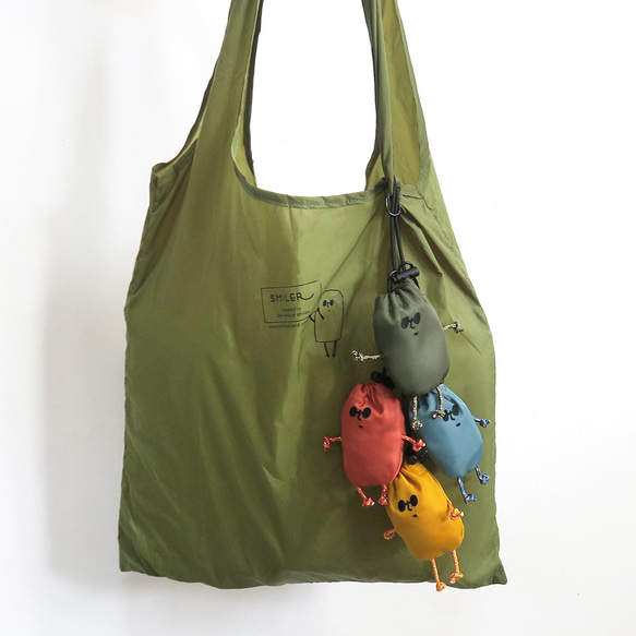 【ECO Buddy Bag】エコバッグ入りバッグチャーム　選べる５色　バッグチャーム　撥水 3枚目の画像