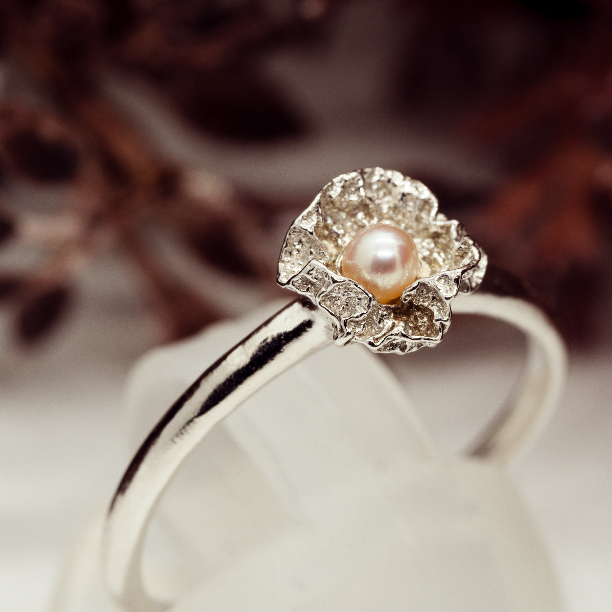 6月誕生石　あこや真珠　一点物リング　12号　SILVER925 ロジウムコーティング