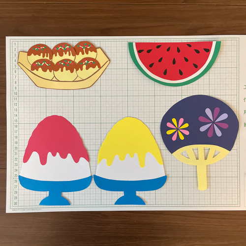 夏の壁面飾りセット お祭り壁面 7月壁面 8月壁面 ハンドメイド
