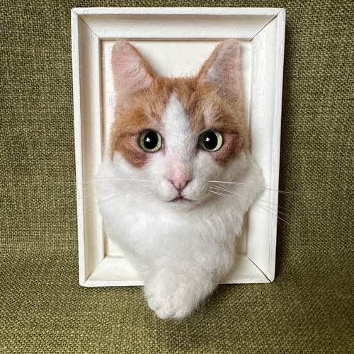 羊毛フェルト猫》 #猫(ねこ)羊毛フェルト オーダー フレーム 羊毛フェルト猫》 #猫(ねこ)羊毛フェルト オーダー フレーム