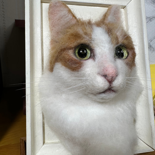 羊毛フェルト猫》 #猫(ねこ)羊毛フェルト オーダー フレーム 羊毛フェルト猫》 #猫(ねこ)羊毛フェルト オーダー フレーム