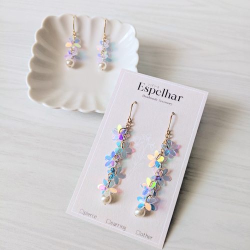 ✡『お花モチーフシャラシャラピアス』春 切り立っ フラワー 