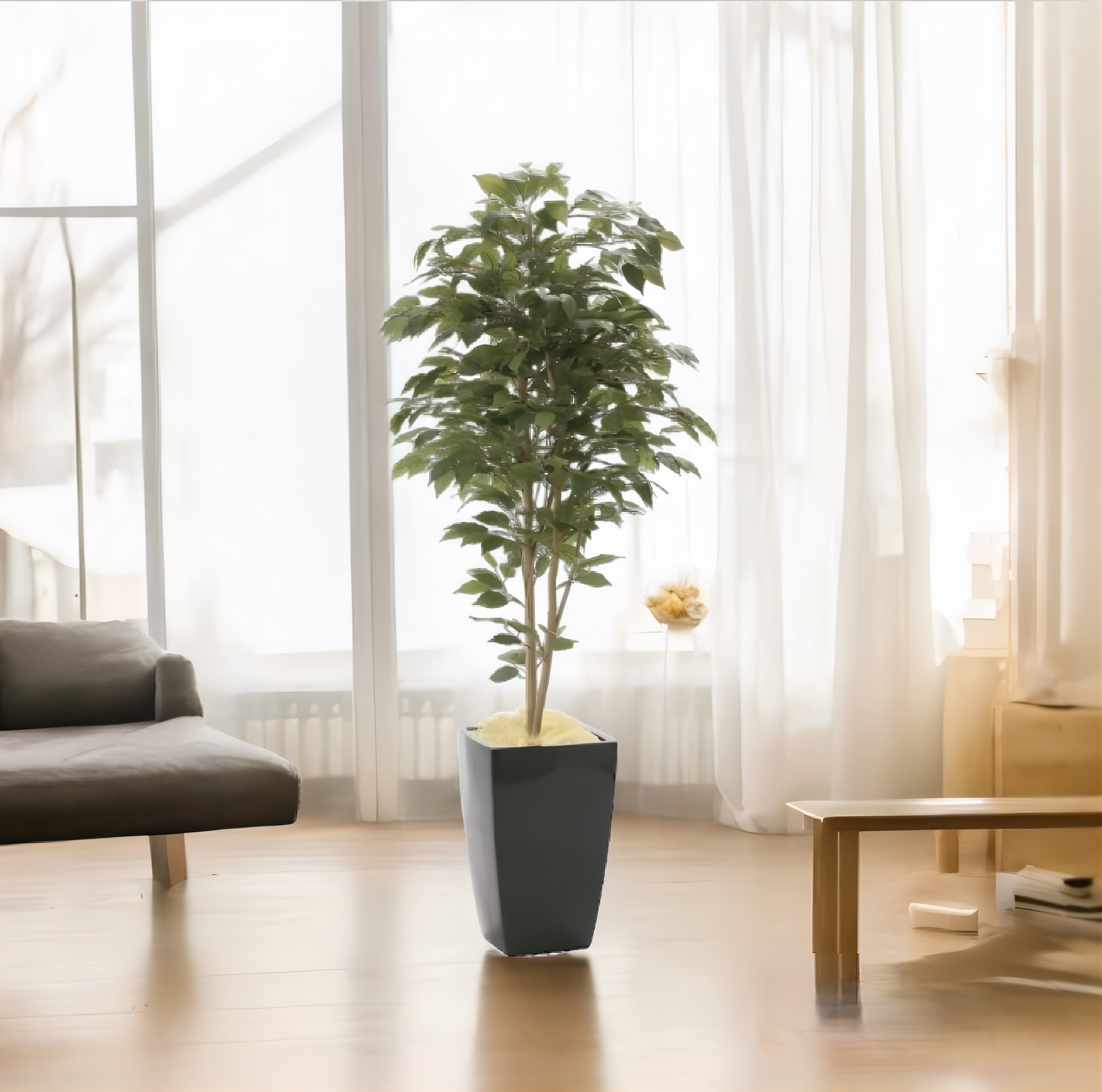 光触媒　人工観葉植物　ウォールグリーン　フェイクグリーン　アーバンベンジャミン1.8