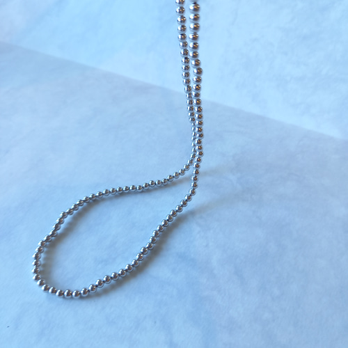 middle 40-50-60cm ナバホパールスタイル-SV925：3mmボールチェーン