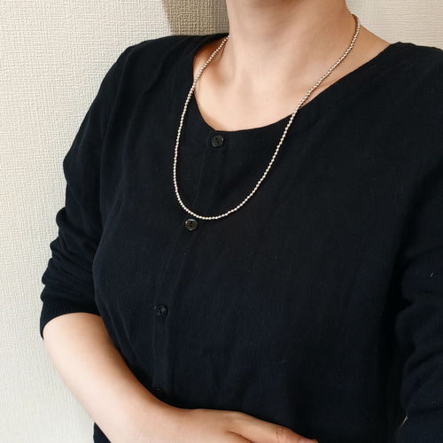 middle 50-60cm ナバホパールスタイル-SV925：3mmボールチェーン