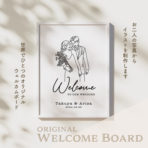 ウェルカムボード 紙にじわりと滲む水彩の質感がたまらなく好き