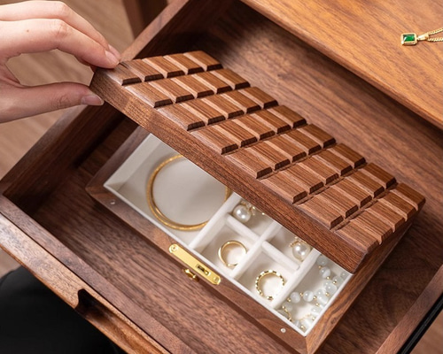 アクセサリー ジュエリー収納 木製 ボックス 胡桃の木 Amazon｜NOELAMOUR ジュエリーボックス アクセサリーケース 木製 北欧