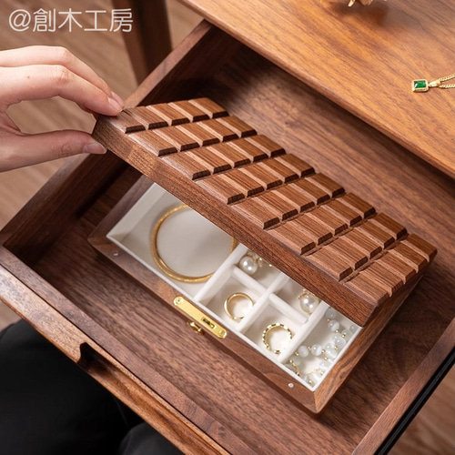 チョコレート形のジュエリーボックス 木製アクセサリー収納 女性 誕生