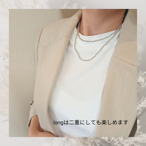 long 80-90cm ナバホパールスタイル-SV925：3mmボールチェーン