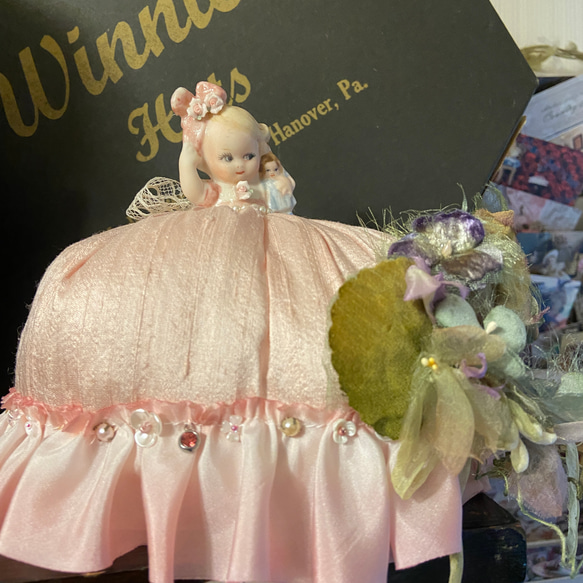 ❤︎ハーフドール＊グーグリー・ブルー ビスクドールピンクッション