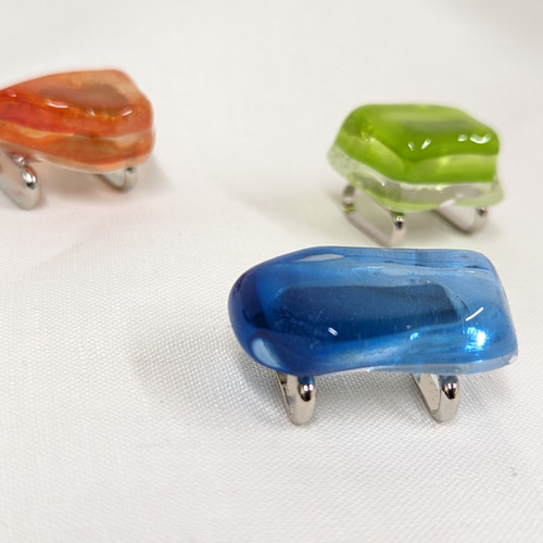 ガラスの帯留 琥珀糖 着物 三分紐用 帯留め 燈織屋テノヒラマルシェ