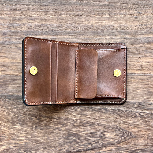 型紙金具セット】ミニウォレット レザークラフト型紙＋金具付き