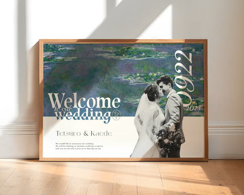 絵画のようなウェルカムボード｜お好きな写真で｜結婚式 ウェルカム